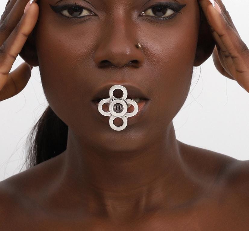 Hammered Silver Plated Free Size Ring: Geometric Ring