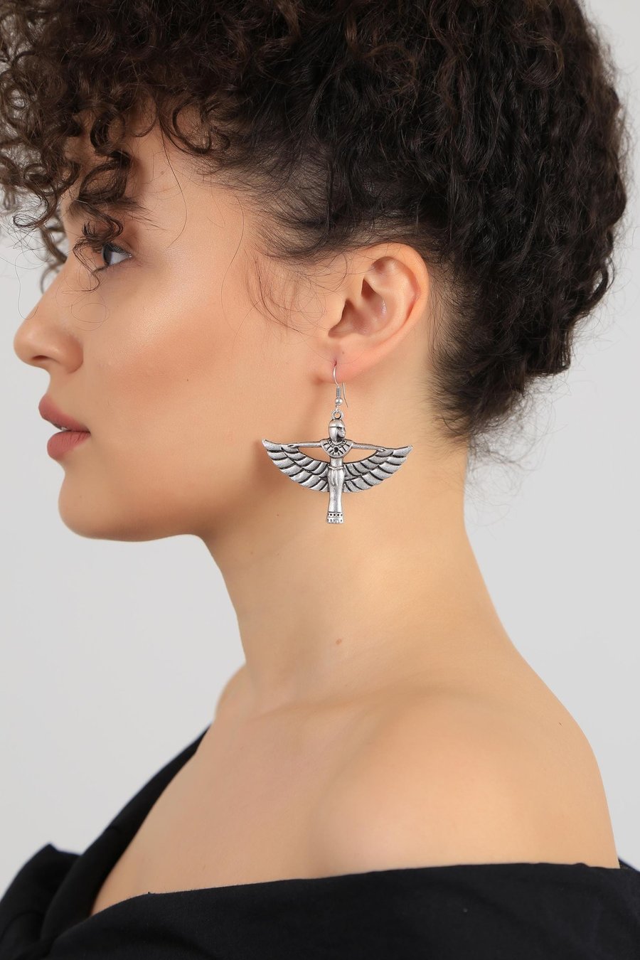 Vintage Inspired Angel Silver Earrings - Celestial Jewelry