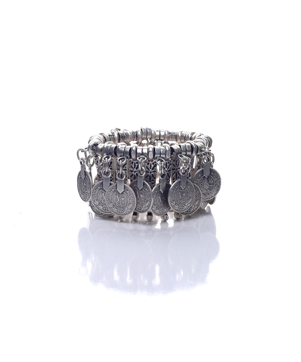 Silver plated boheme style hand made bracelet