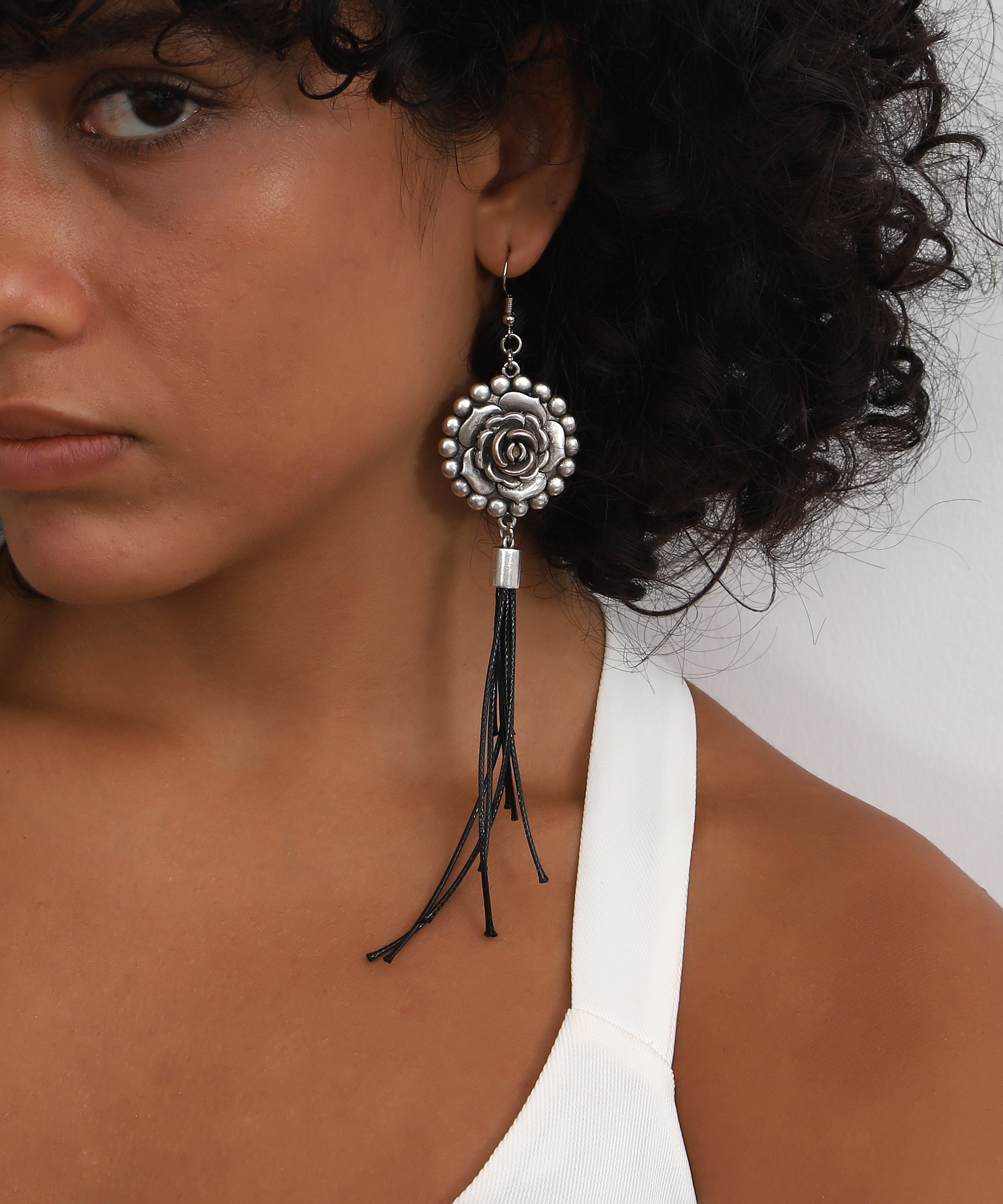 Antique Silver Plated Bohemian Earrings